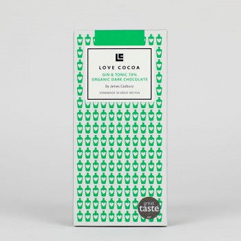 LOVE COCOA - 70 % - Gin & Tonic Edelbitter Schokolade, organic, vegan