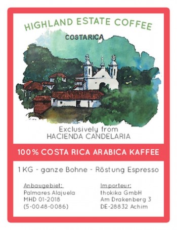 MHD 01-2018 / 5 x 1 kg Costa Rica Espresso -Bohnen-