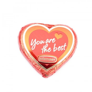 rotes Pralinenherz, mit Schriftzug "You are the best"