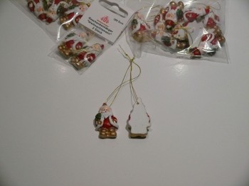 Weihnachtsmann-Geschenkanhänger - 3,5 cm - 5er Set