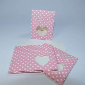 rosa Mini-Geschenktüte mit Boden, mit Sichtfenster (60 x 35 x 80 mm)