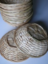 Osterkorb, Osternest, Bambuskorb rund natur, 15cmx5cm, 25er Set