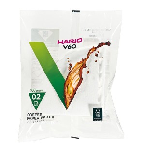 HARIO Papierfilter weiß für V60-02 (VCF-02-100W), 100 Stück