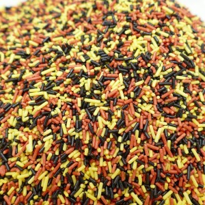 bunte Zuckerstreusel "Deutschland", schwarz-rot-gold, 250 Gramm