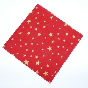 Hauben-/Deckchen für Marmeladengläser - weihnachtlich rot mit goldenen Sternen