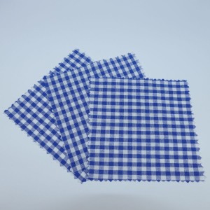 3 x Hauben-/Deckchen für Marmeladengläser - blau weiß kariert