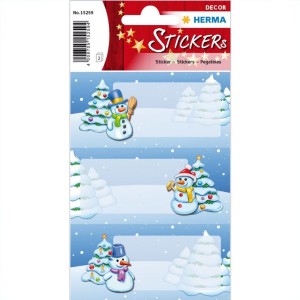 Herma 15259, Sticker Weihnachten "Geschenksticker Winterlandschaft", beglimmert