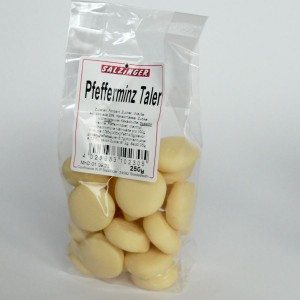 Pfefferminz Taler in weißer Schokolade, soft, von Salzinger aus Deutschland