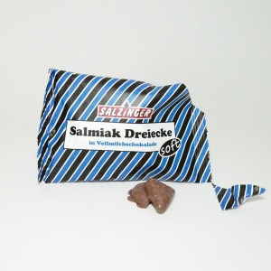 Salzinger Salmiak-Dreiecke in Vollmilchschokolade, soft, 100 Gramm