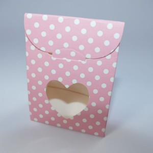 rosa Mini-Geschenktüte mit Boden, mit Sichtfenster (60 x 35 x 80 mm)