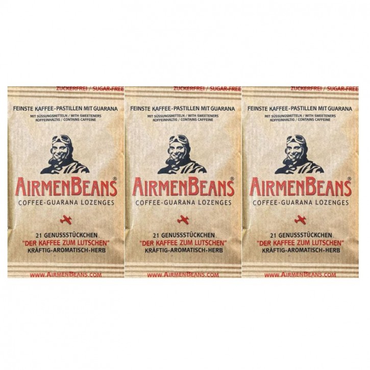 3 Pckg. AirmenBeans - Kaffee-Guarana-Pastillen