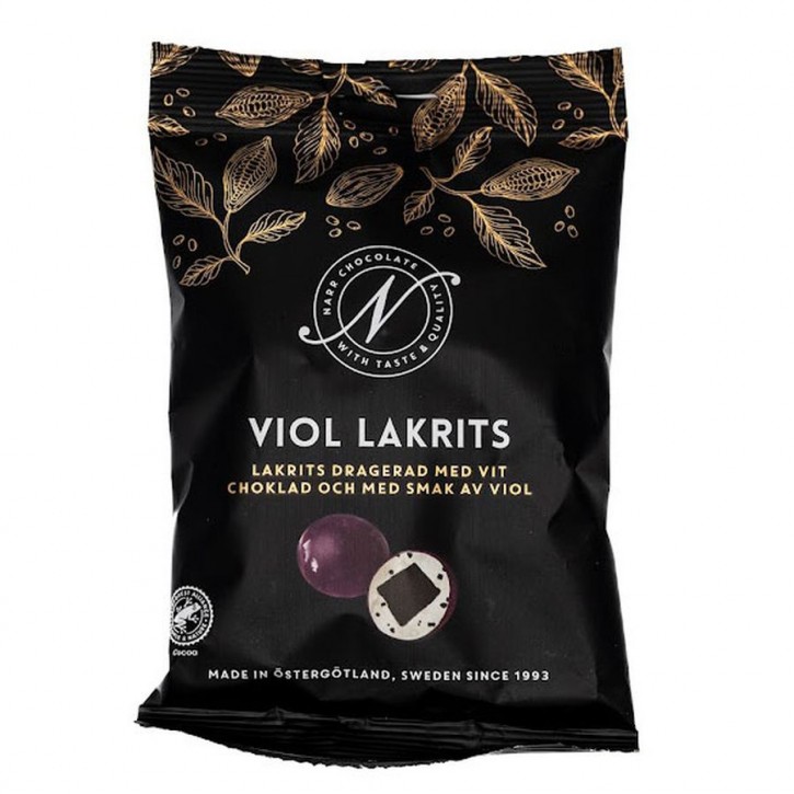 Narr Veilchenlakritz weiße Schokolade​, 120 Gramm