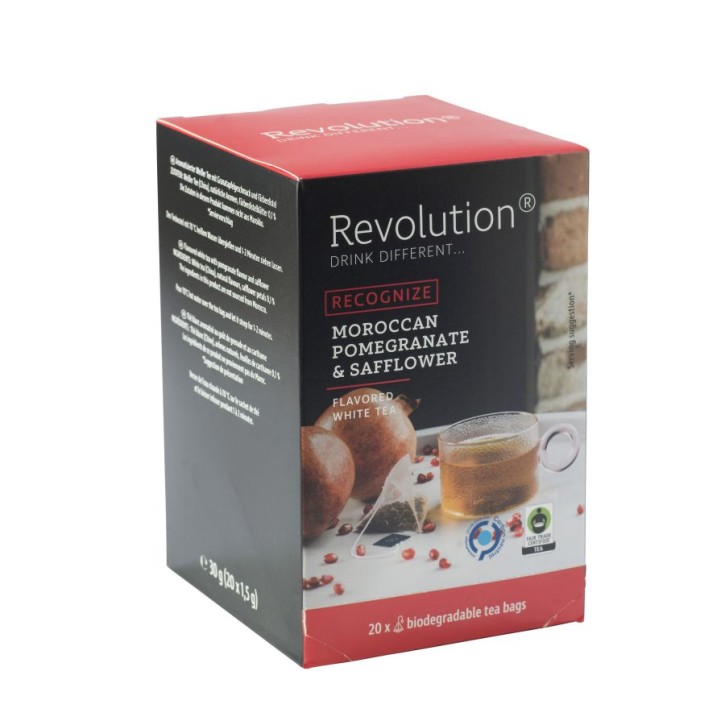 Revolution Tee 20ct - Moroccan Pomegranate & Safflower - Fairtrade