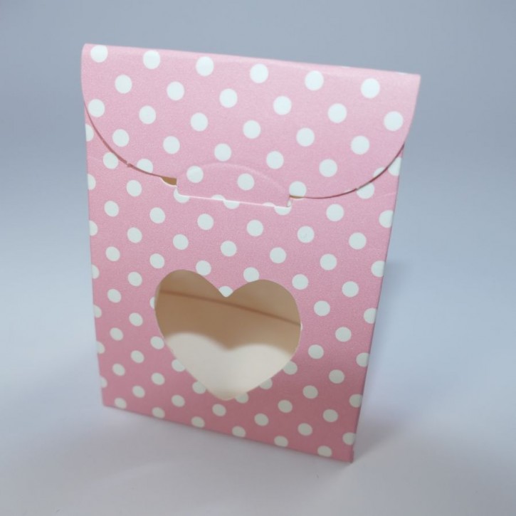 rosa Mini-Geschenktüte mit Boden, mit Sichtfenster (60 x 35 x 80 mm)