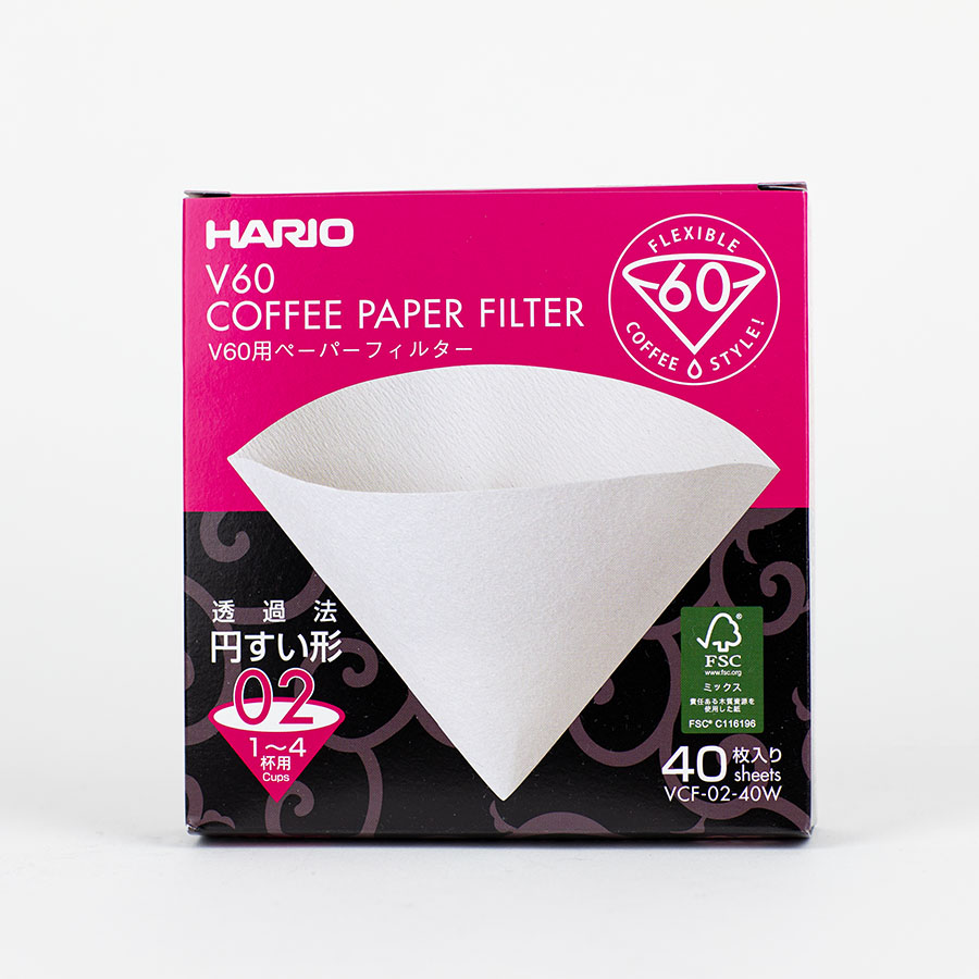 HARIO Papierfilter weiß für V60, VCF-02-40W, 40 Stück